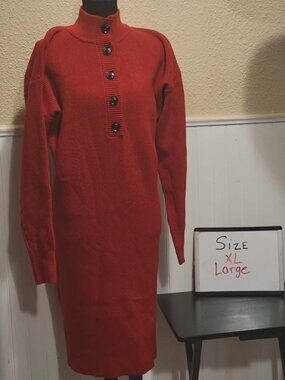 Chouyatou Red ribbed sweater dress